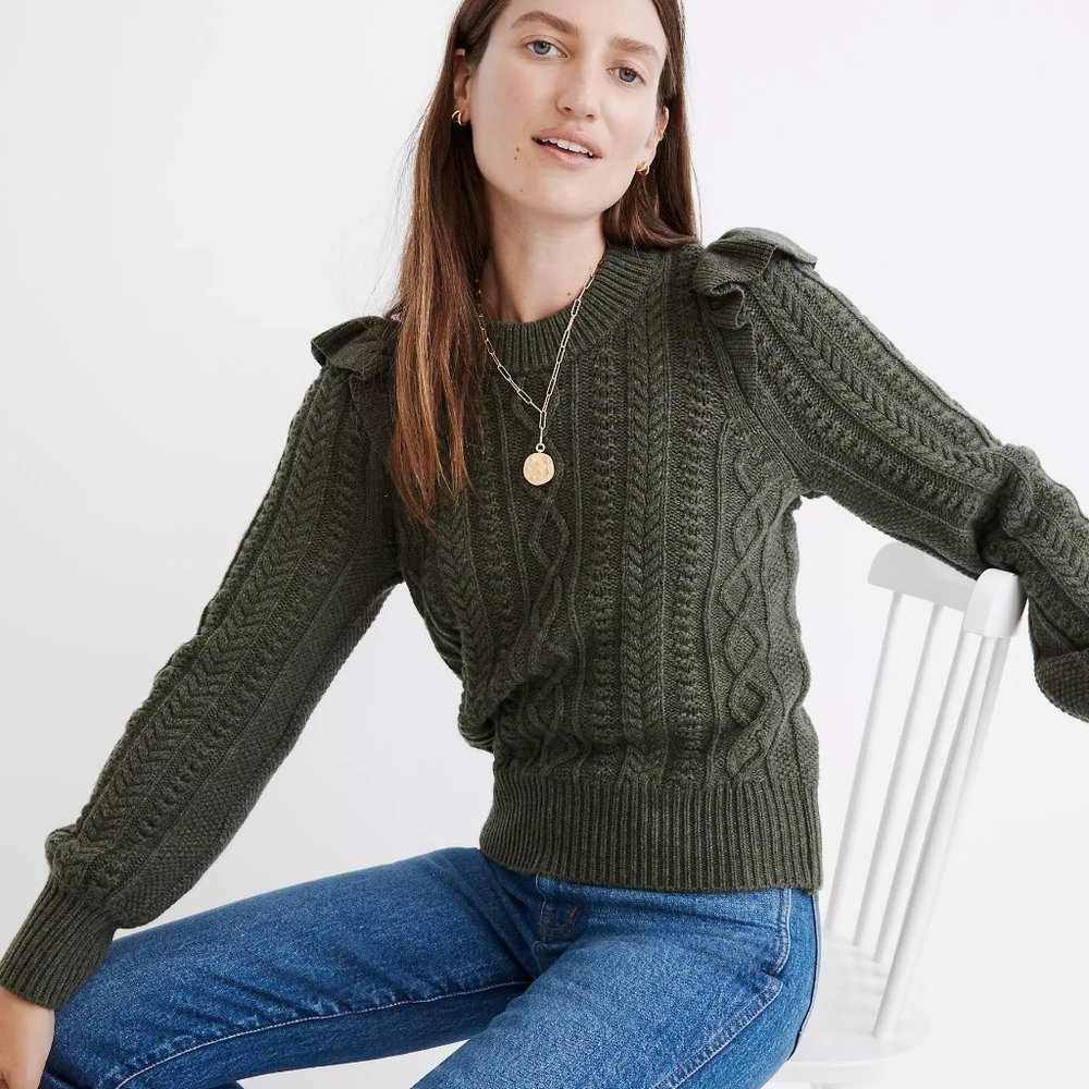 Hollydene Ruffle-Shoulder Pullover Sweater - Picture 2 of 10